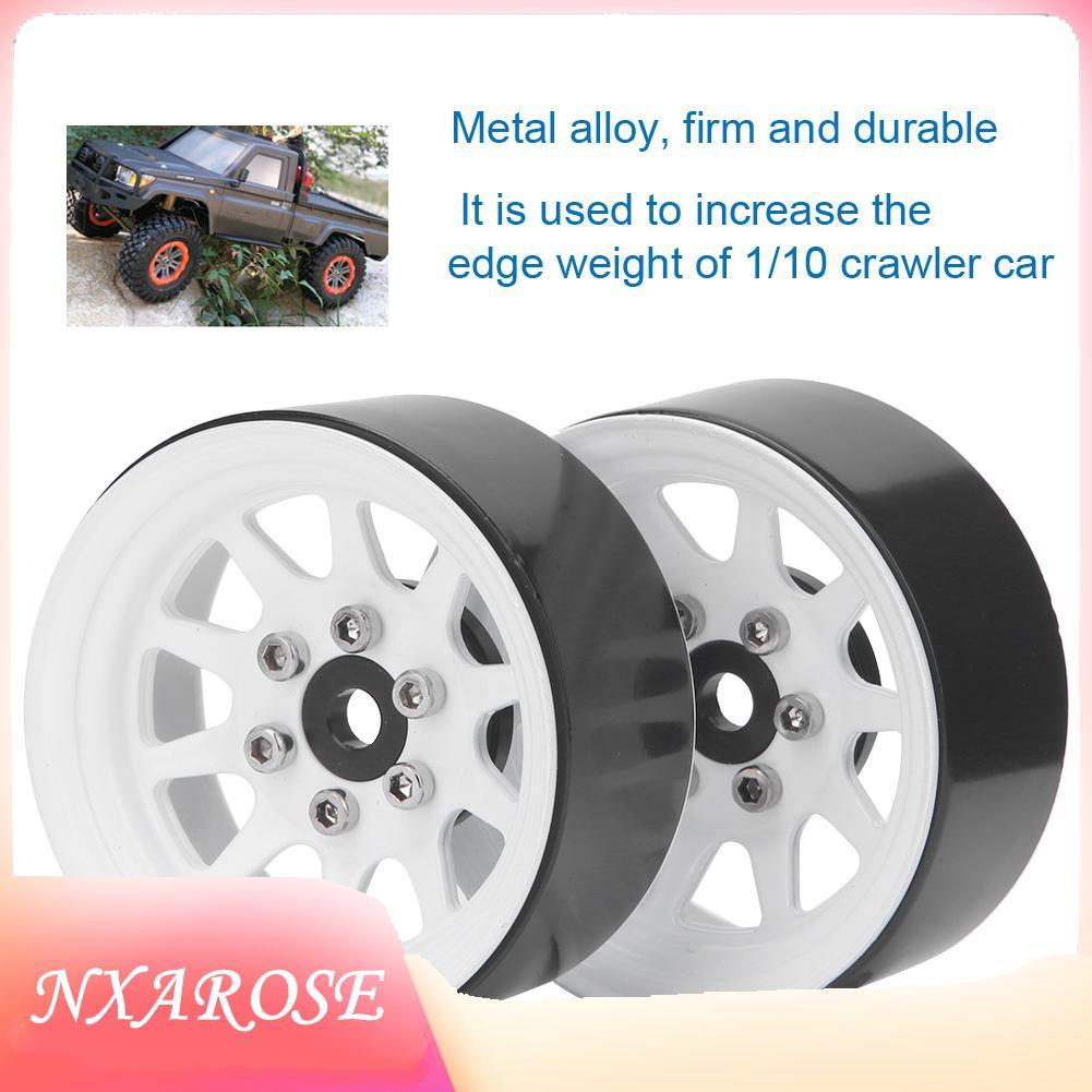 Nxarose ขอบล้อ RC โลหะผสม Beadlock Hub เข้ากันได้กับ -4 1/10 รถตีนตะขาบ (สีดำ)