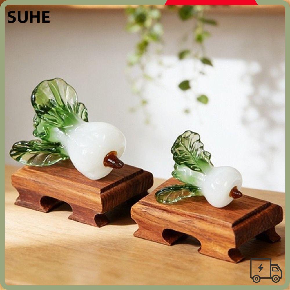SUHE คริสตัลตกแต่งโต๊ะ, แก้วเป่า Bok Choy รูปร่างแก้ว Bok Choy, การออกแบบความเจริญรุ่งเรืองเครื่องปร