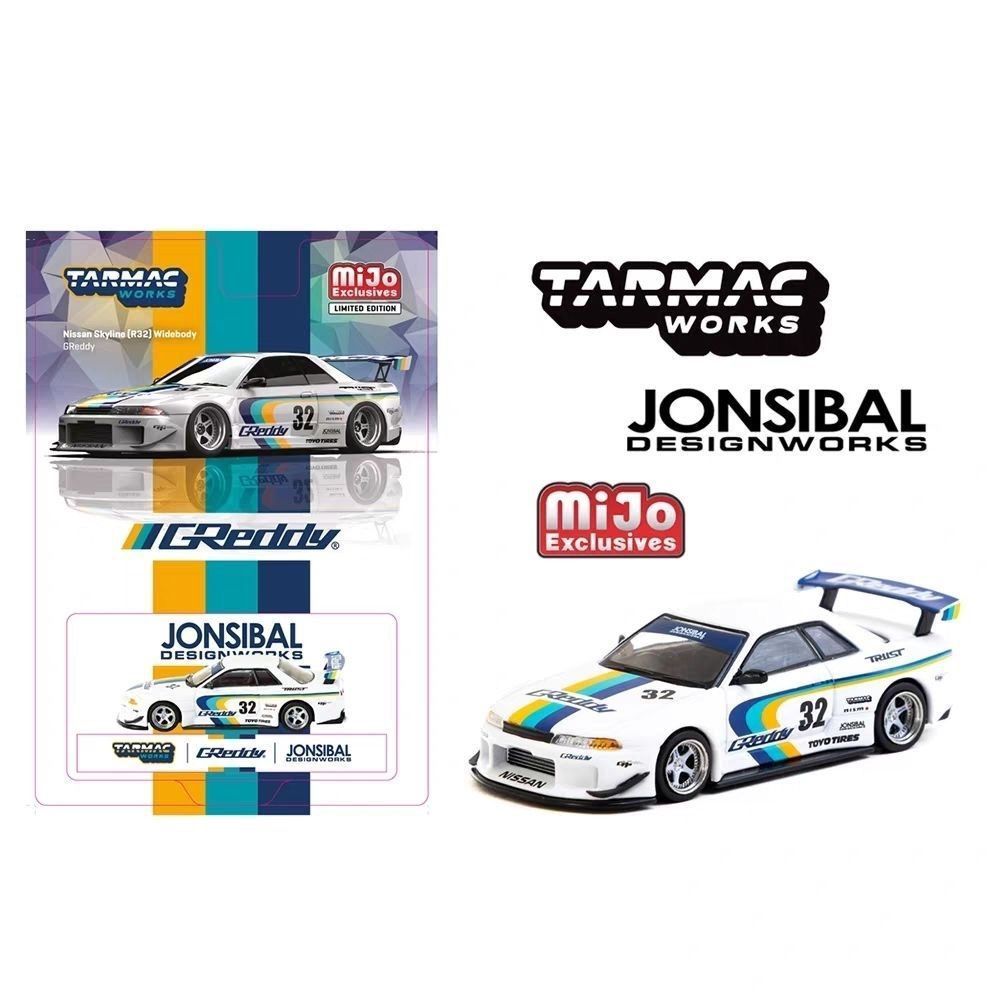 TW 1: 64 Nissan SKYLINE R32 WIDEBODY YONSIBAL โมเดลรถโลหะผสมแบบคงที่ขนาดขนาดเล็ก