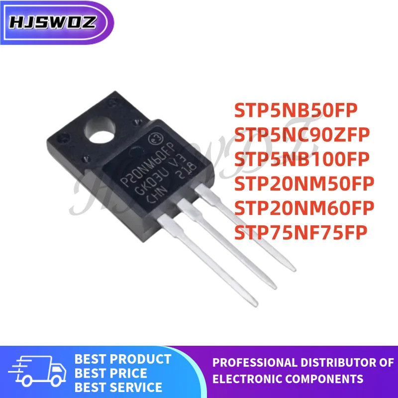 10 ชิ้น/ล็อต STP20NM60FP STP5NB100FP STP75NF75FP STP5NC90ZFP STP5NB50FP STP20NM50FP TO-220F ทรานซิสเ