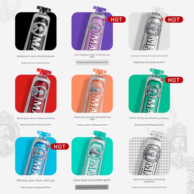 ยาสีฟัน MARVIS MARVIS อย่างเป็นทางการอิตาลีนําเข้า Rose ยาสีฟันลมหายใจสดชื่นฟลูออไรด์ Mint น้ําหอมอย
