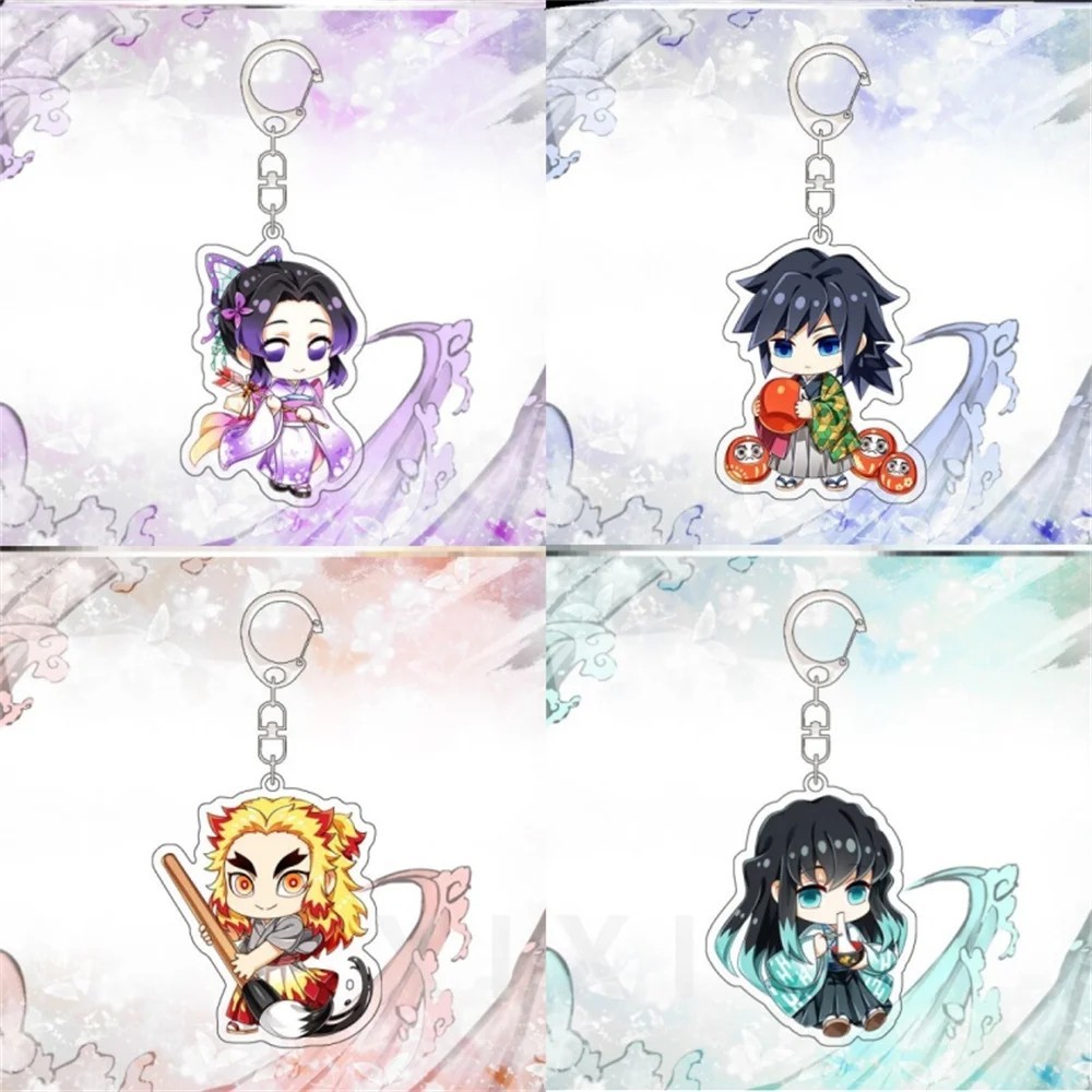 Kimetsu no Yaiba Demon Slayer Sword พวงกุญแจ micha อะคริลิคอะนิเมะ chibi Shinobu Giyu Rengoku Muichi
