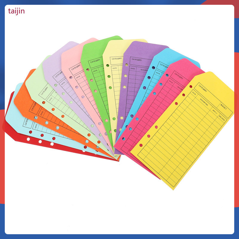 12 ชิ้นคละสีกระดาษเงินสด Budget ซองสําหรับการติดตามเงินและ Budget Planner Supplies taijin