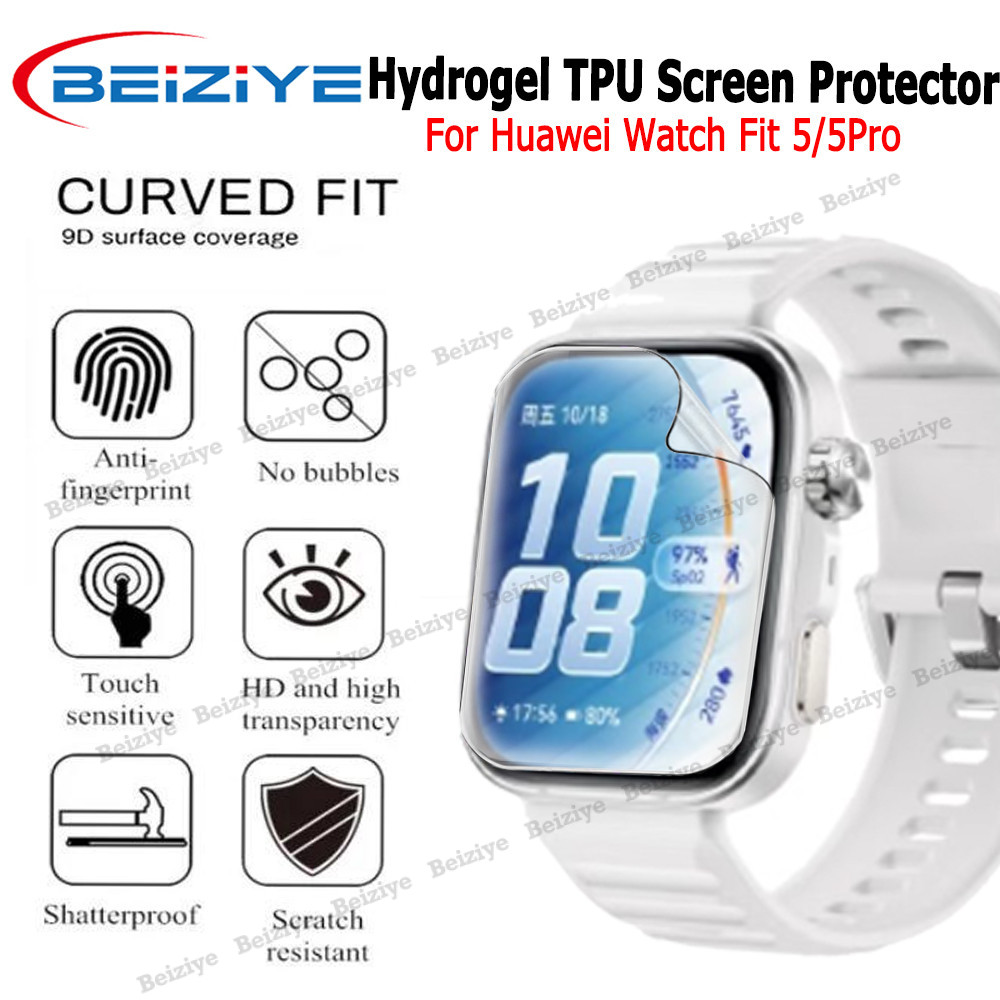 Beiziye ฟิล์มไฮโดรเจล TPU สำหรับนาฬิกา Huawei Fit 5 5 Pro ฟิล์ม SmartWatch สำหรับนาฬิกา Huawei Fit 5