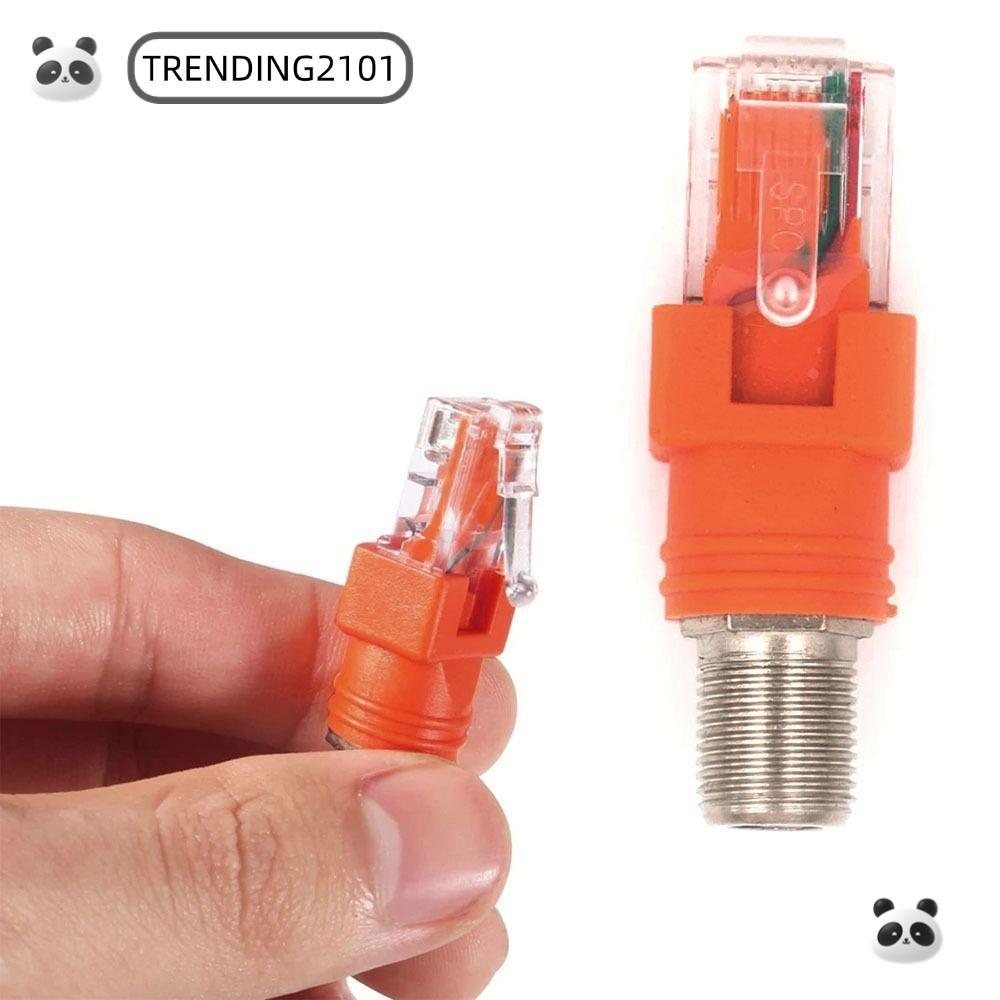 TRENDING RJ45 ถึง RF Connector, RJ45 ถึง RF หญิงซ็อกเก็ต Coaxial Barrel Coupler อะแดปเตอร์ BNC F-Typ