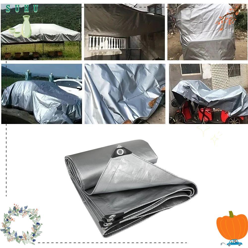 SUHU ผ้าใบกันน้ํา PE, กันสาดกลางแจ้ง 2mX3m ผ้ากันฝน, Sun Shade Camping เต็นท์เสื่อเรือรถบรรทุกหลังคา