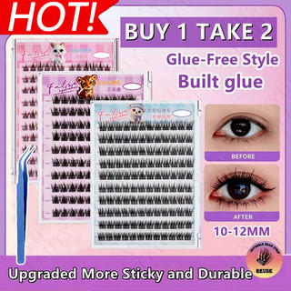 【BUY 1 TAKE 2】False Eyelashes 10-12mm Glue-free False Eyelashes Self-adhesive Super Sticky