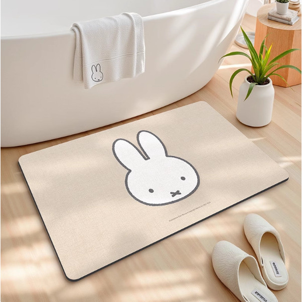 โมเดิร์น Simple Miffy พรมปูพื้นห้องน้ําในครัวเรือนห้องน้ําห้องครัวดูดซับแผ่นกันลื่นประตูทางเข้า Easy-to-Care พรมเช็ดเท้า