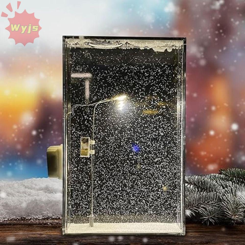 WYJS Snowy Night Street โคมไฟ,ตุ๊กตา Snowman DIY วัสดุฉากหิมะ Night Light,ออกแบบทําด้วยมือด้วย Santa Claus Snow Scenery Night Light ตกแต่งคริสต์มาส