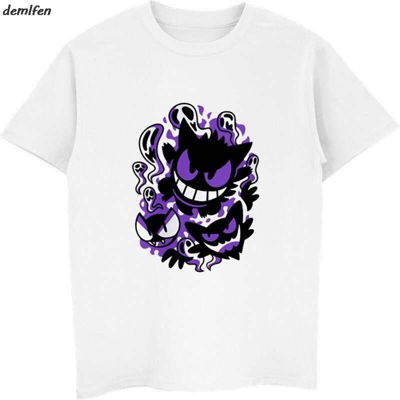 SG2 Gengar Gaustly Haunting GhoulsT เสื้อผู้ชาย T เสื้อ cool แฟชั่นเสื้อยืด O คอเสื้อยืดสีขาวสําหรับ