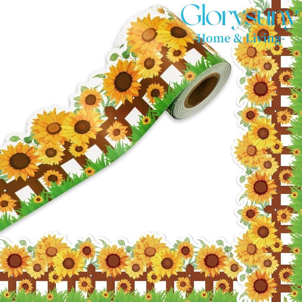 GLORYSUNY กระดานดํา Bulletin Board Border, DIY 7.5 ซม.Border กระดาษสร้างสรรค์ Self กาว Border Trim สติกเกอร์ทําด้วยมืองานฝีมือ