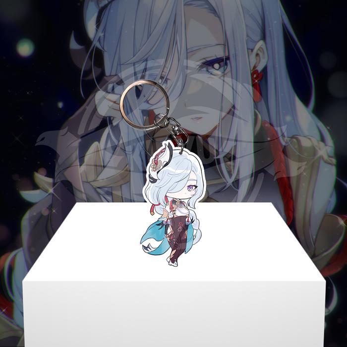 Gantungan Kunci Gantungan HP อะนิเมะเกม Genshin Impact Shenhe - Ganci Akrilk - พวงกุญแจอะคริลิค - Sh