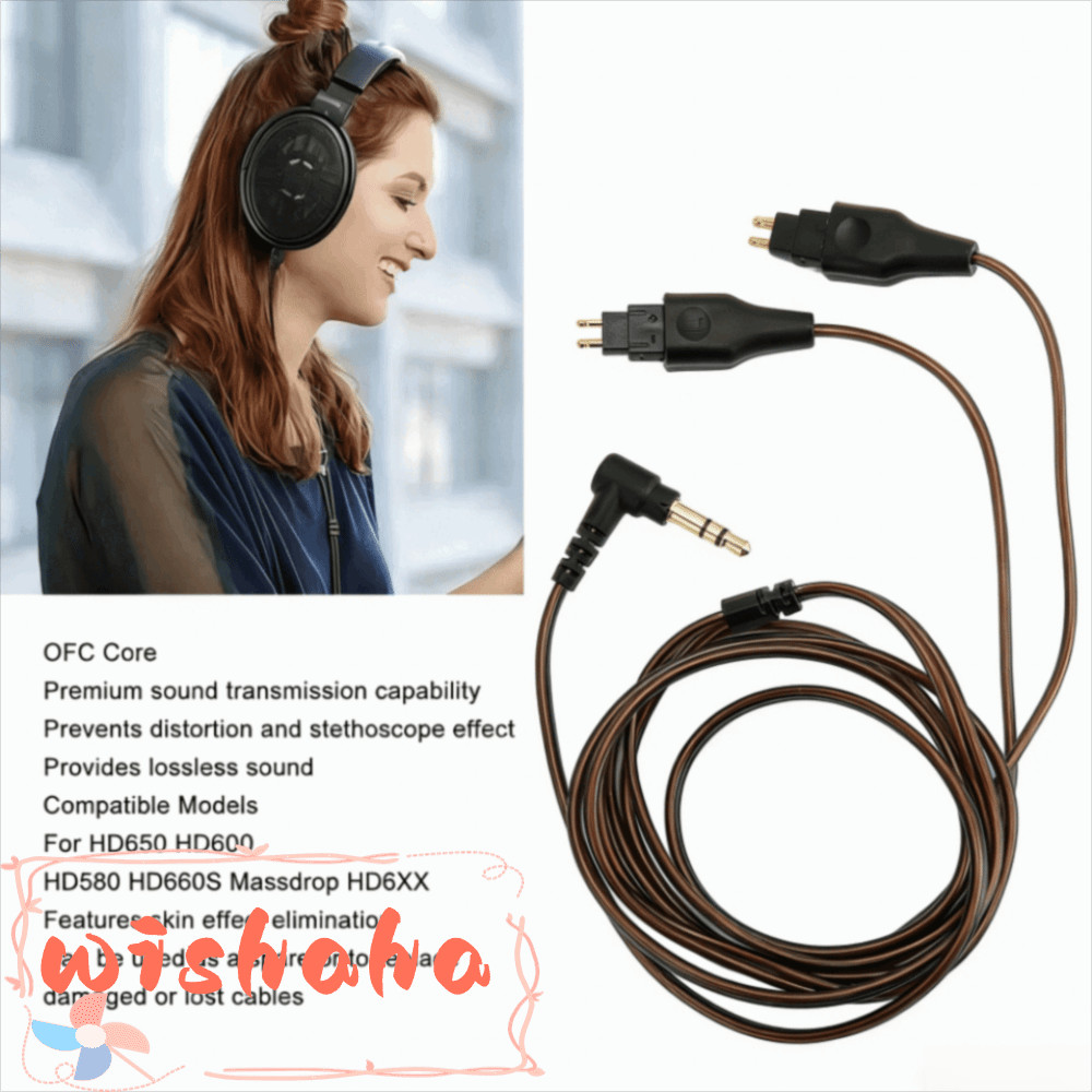 WISHAHA 3.5 มม.ปลั๊กหูฟังสายสัญญาณเสียง, OFC Low Loss หูฟังเปลี่ยนสาย,ยืดหยุ่น 3.9ft หูฟังอัพเกรดสํา