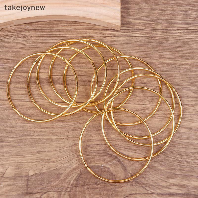 [takejoynew] 10 Pa 3 นิ้วห่วงโลหะทอง Dreamcatcher Macrame แหวนสําหรับงานฝีมือตกแต่ง KLB