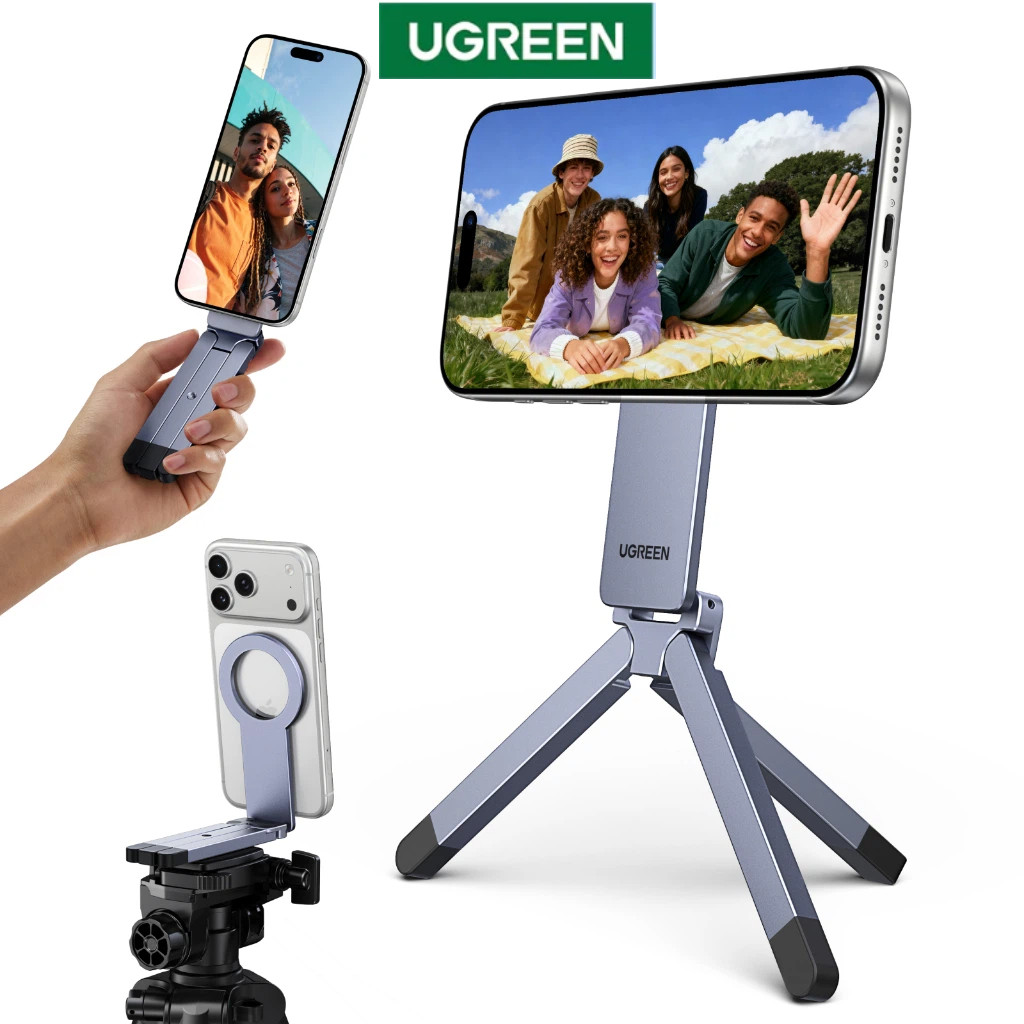 UGREEN ที่วางโทรศัพท์แม่เหล็ก 3-in-1 Mount พับได้แบบพกพาหลายมุมสําหรับโทรศัพท์ IPhone 4.7-7.9 นิ้ว