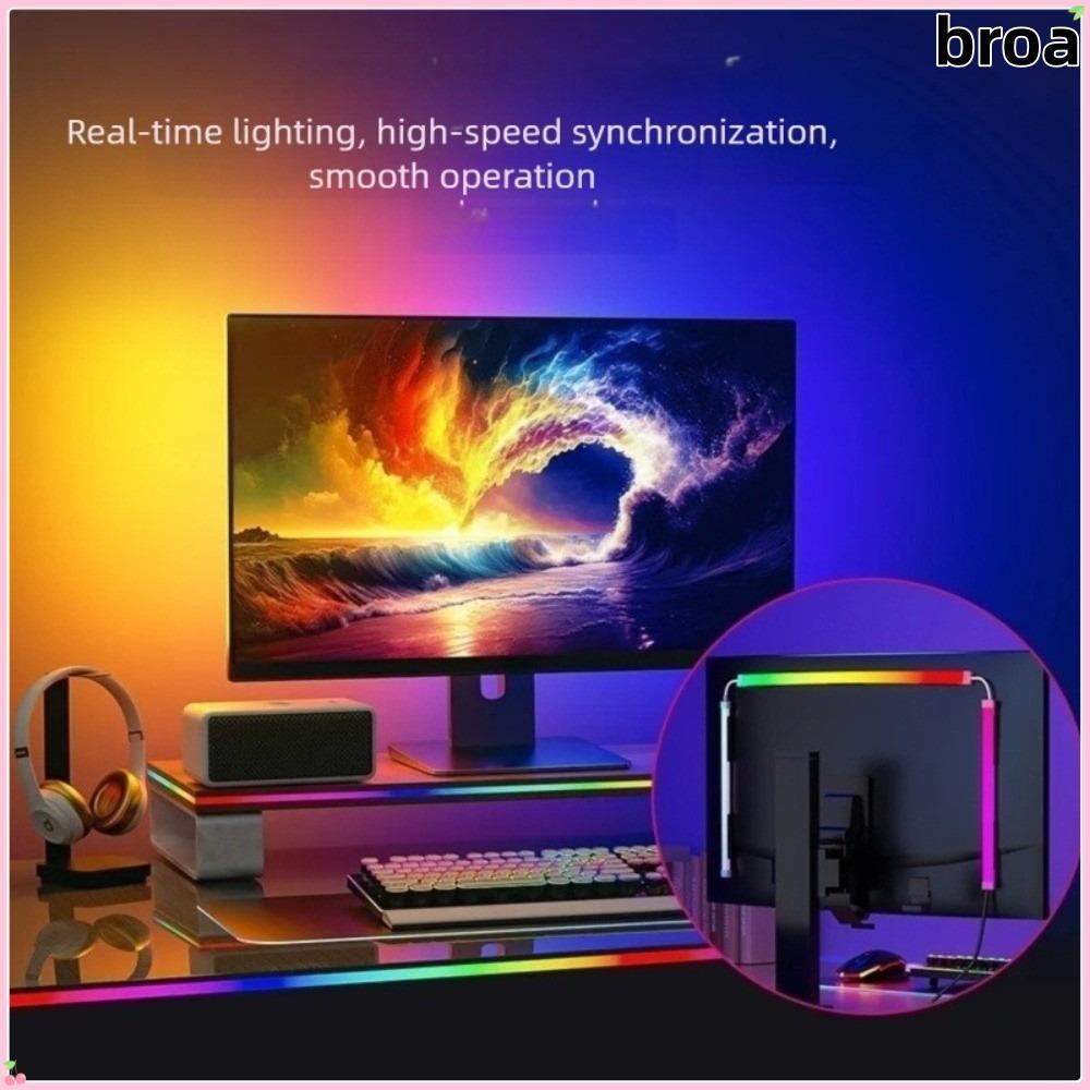 BROA Gaming LED Strip, บรรยากาศตกแต่งหน้าจอคอมพิวเตอร์ USB LED Strip, 24 27 32 นิ้วแถบคอมพิวเตอร์เดส