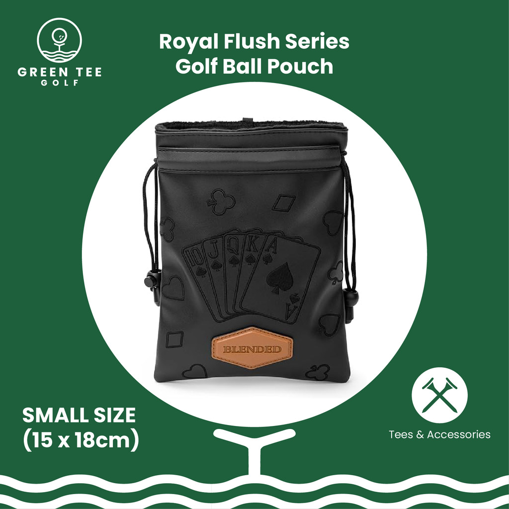 Royal Flush Series Golf Ball Pouch - Leather Golf Ball Bag Leather Golf Ball Pouch