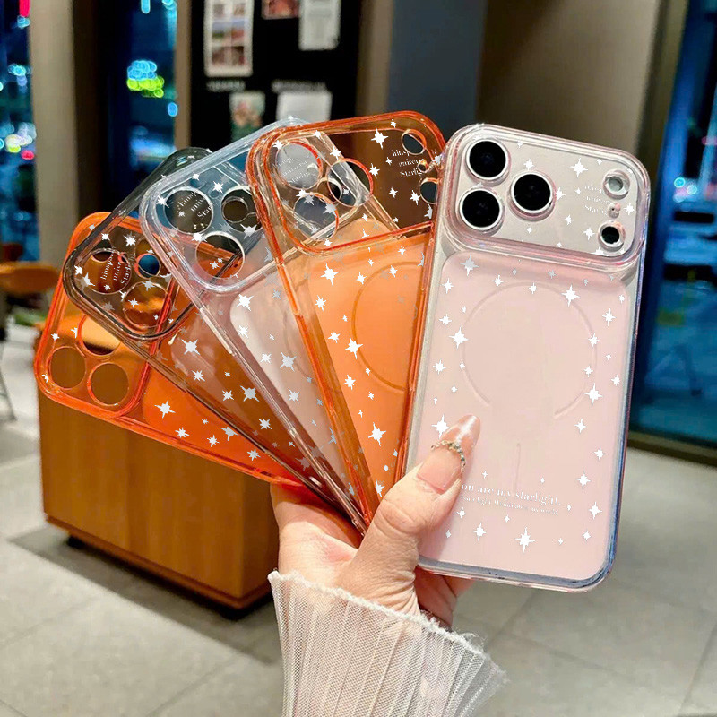 เคสไอโฟน16 เคสโคโรนิ่ง ลายดาว มินิมอล คู่รัก เข้ากันได้กับIPhone 13 17 Air 15 11 12 16 14 Pro Max 14 15 16 Plus