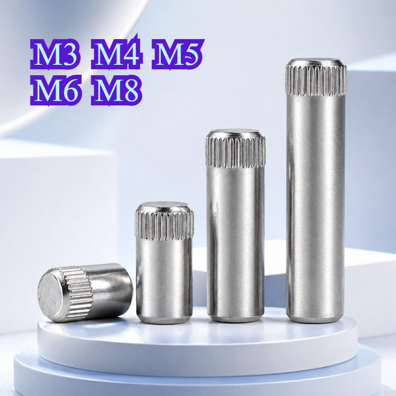 304 สแตนเลส knurled ทรงกระบอก pin เพลา pin บานพับ pin M3/M4/M5/M6/M8 WY