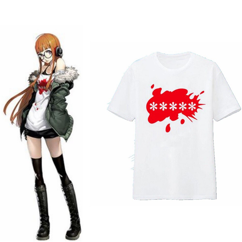 Unisex อะนิเมะ Cos Persona 5 Futaba Sakura T-shirt คอสเพลย์