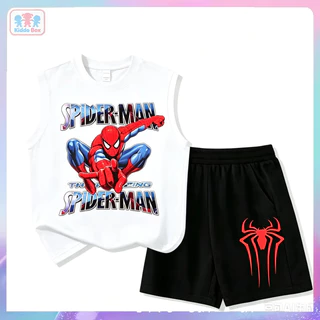 ชุดเซตสไปเดอร์แมนเด็ก เสื้อกล้าม+กางเกงขาสั้น ผ้าใส่สบาย ฤดูร้อน#ชุดเด็ก #เสื้อผ้าเด็ก #สไปเดอร์แมน #ชุด