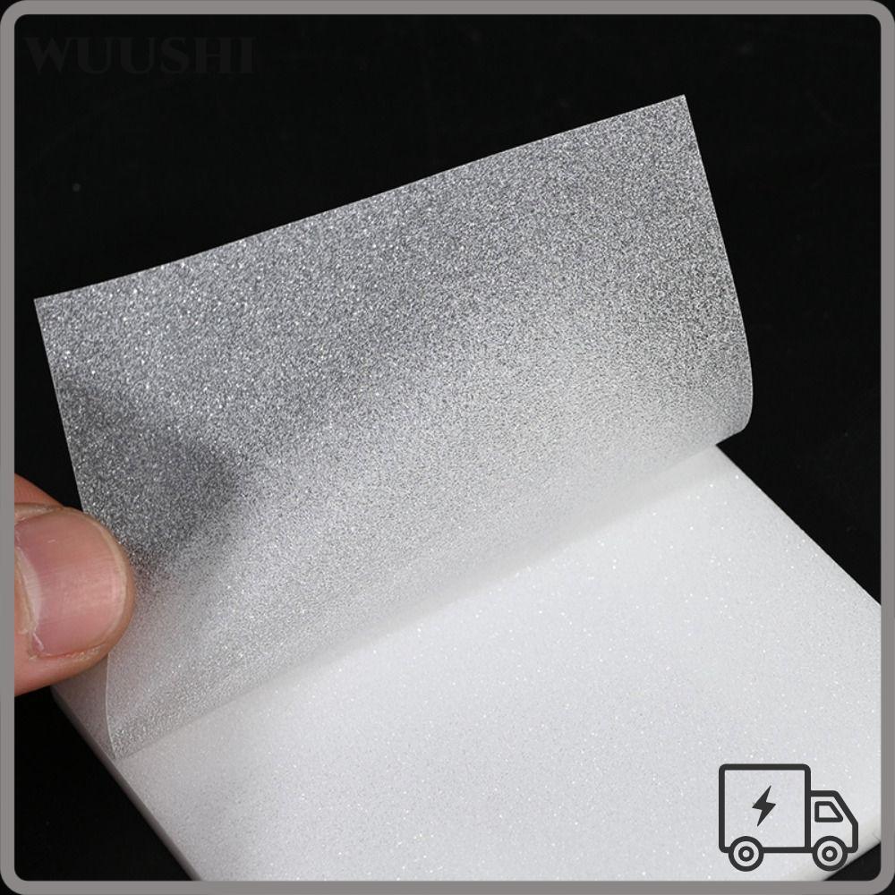 WUSHI Sticky Notes, PET Transparent Memo Pads, Portable Waterproof Pearlescent Self-Adhesive Notes School Office