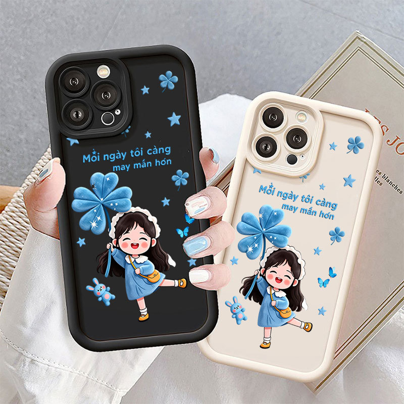 การ์ตูนสีฟ้าสาวเคสโทรศัพท์สําหรับ Xiaomi 15T 14T 13T 11T Pro POCO X7 X6 M6 Pro C65 C75 C61 M5S
