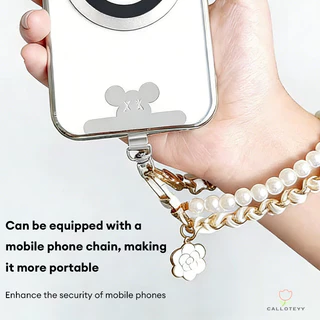 สแตนเลสโทรศัพท์เชือกเส้นเล็กคลิปแพทช์360°เชือกคล้องเคสโทรศัพท์ป้องกันการสูญหาย รูปทรงหมีน่ารัก แผ่นรองโทรศัพท์สแตนเลสสตี
