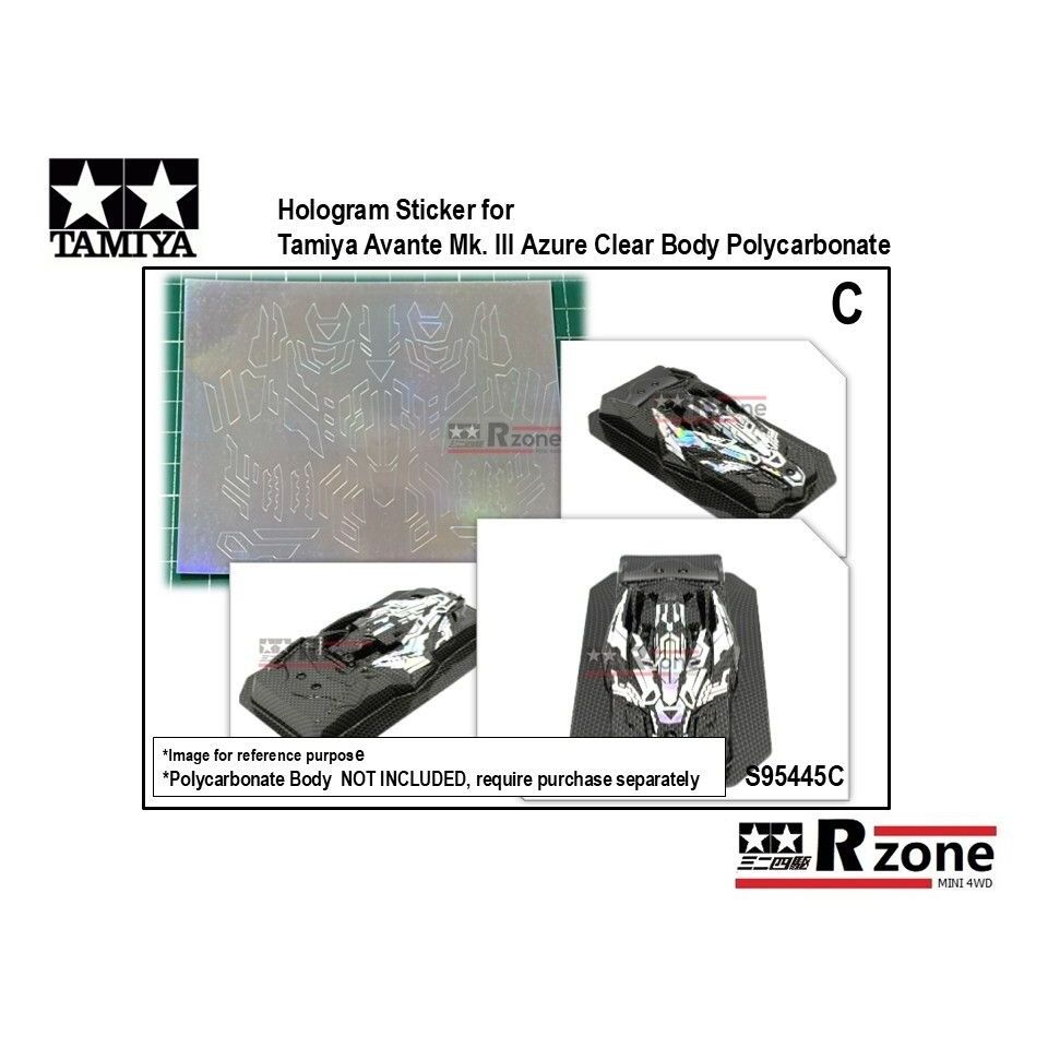 สติ๊กเกอร์โฮโลแกรมสําหรับ Tamiya Avante Mk. lll Azure Clear Body Polyคาร์บอเนต - 95445 - C