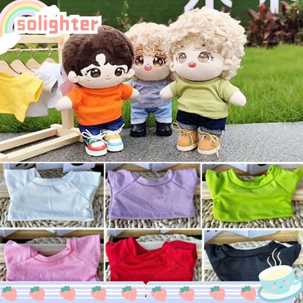 SOLIGHTER เสื้อยืดแฟชั่นหลากสีน่ารัก ผ้าฝ้าย 20 ซม. ชุดลําลองสําหรับตุ๊กตา/1/12