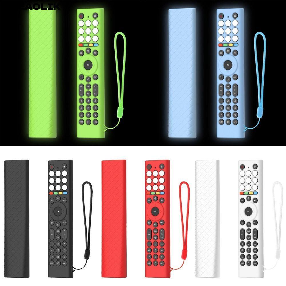 BREAOLIC ป้องกัน,ซิลิโคนกันกระแทกรีโมทคอนโทรลฝาครอบ,พร้อม Lanyard Protector Soft Shell สําหรับ HISENSE ERF2K38H