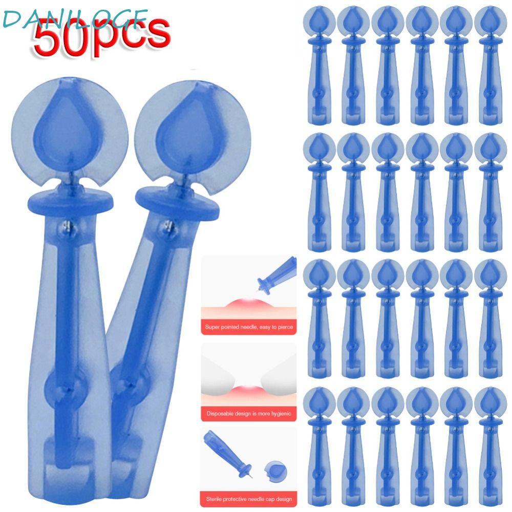 DANILLOGF 50 ชิ้น/กล่องทิ้งเข็มสิว, Skin Care Pimple Pins Blackhead Remover เครื่องมือ, Fat Grain Pr
