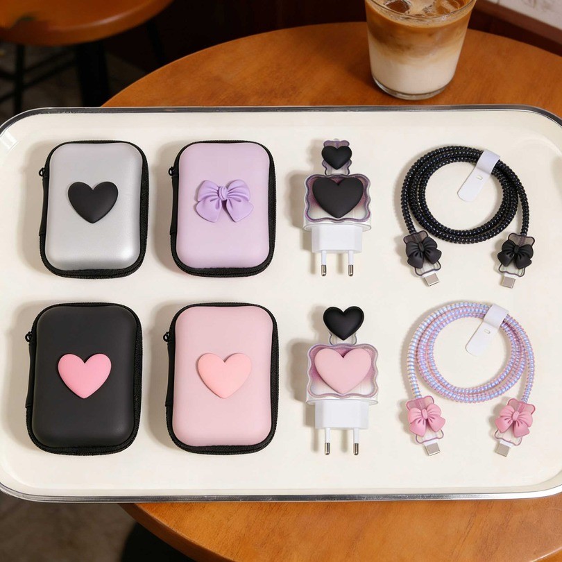 กระเป๋าจัดระเบียบที่ชาร์จและสายเคเบิล กระเป๋าเก็บอุปกรณ์สำหรับ iPhone 11 13 16 17 เคสพกพาแบบป้องกัน ถุงเก็บของกันน้ำ