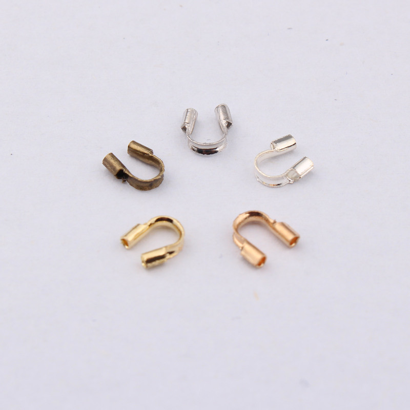 ทองแท้สีการเก็บรักษาทองแดงวัสดุ U-Shaped Ending Wire Protector Ending Beautification สร้อยคอสร้อยข้อ