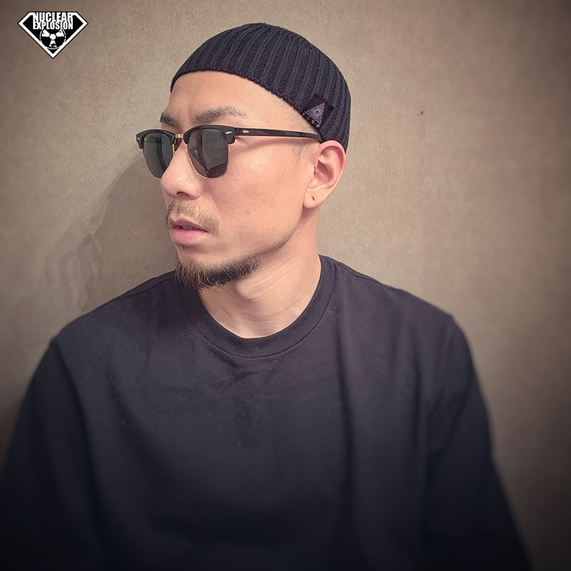 Nuclear Nuclear Nuclear ขายร้อน ins Influencer Short Street สีดํา Ruffian Rogue ถักหมวกขนสัตว์อุ่น M