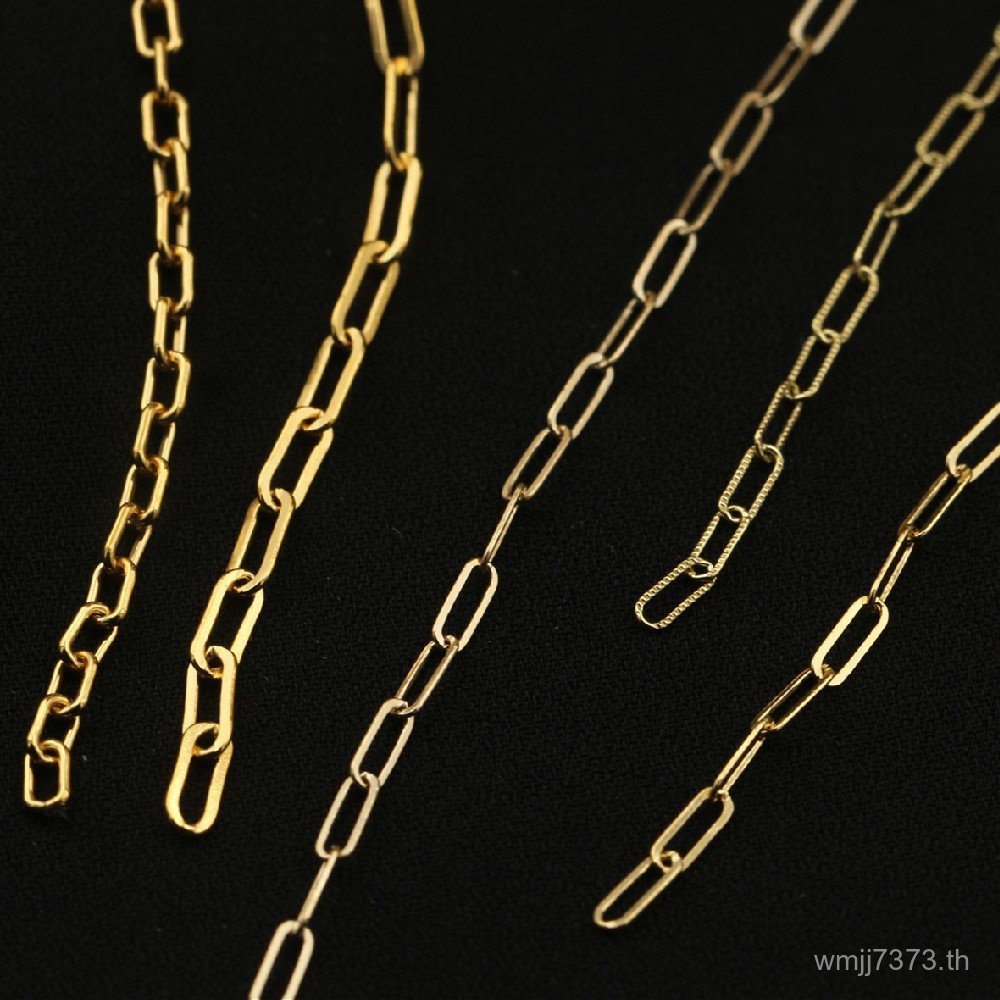 อุปกรณ์เสริมอเมริกันสร้อยคอ 14k โซ่สี่เหลี่ยม DIY ขายส่ง Gold-หุ้มโซ่หลวมทองสร้อยข้อมือแบน DIY โซ่ C