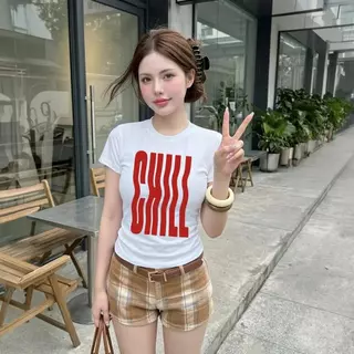 เสื้อยืดทรงเข้ารูปสไตล์เกาหลี มีหลายสีและหลายขนาดให้เลือก