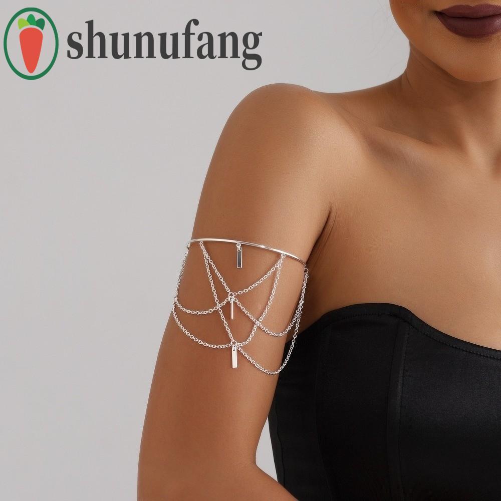UNUF Body Chain, Gold Alloy Armlet Arm Cuff Bracelets, Vintage Jewelry Opening Bracelet พู่ Upper Ar