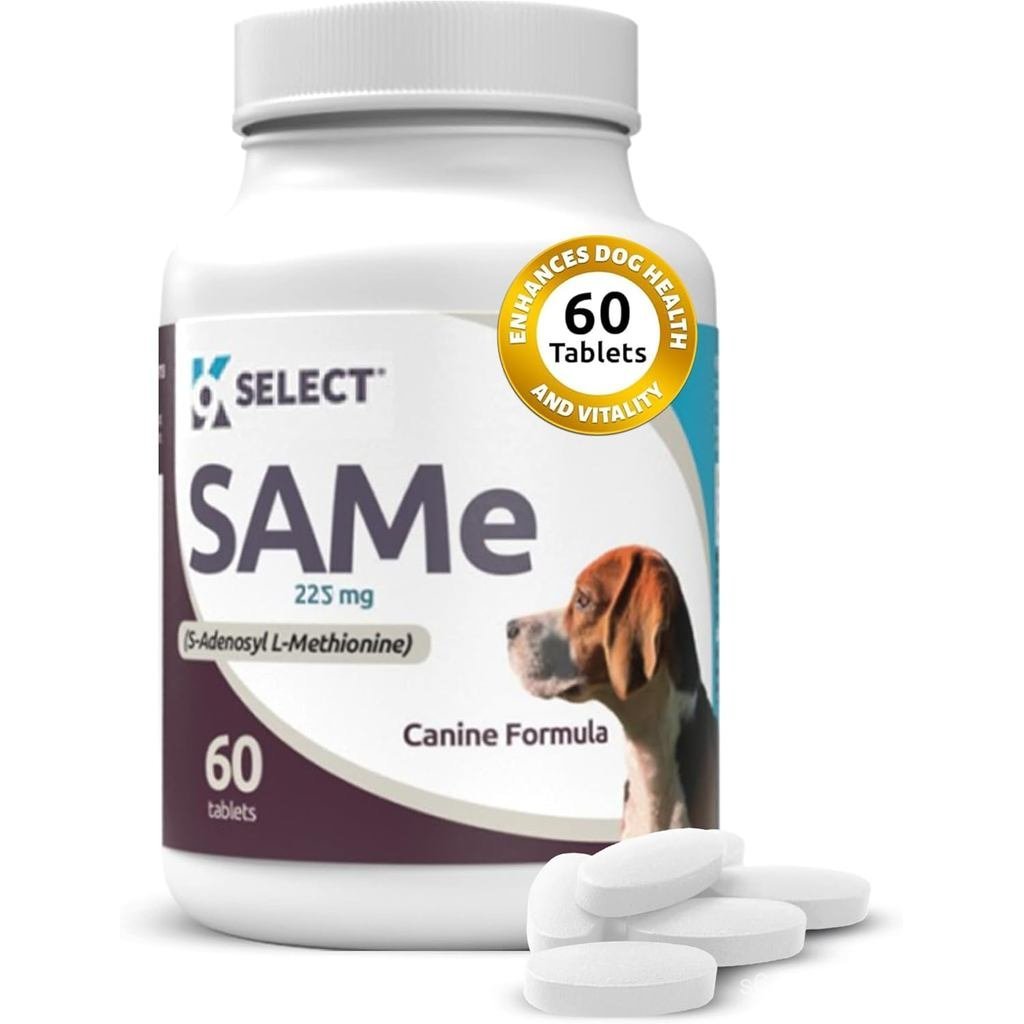 K9 เลือก SAM-e สําหรับสุนัข: 225 มก., 60 เม็ด Active S-Adenosyl-L-Methionine Liver อาหารเสริม - Cogn