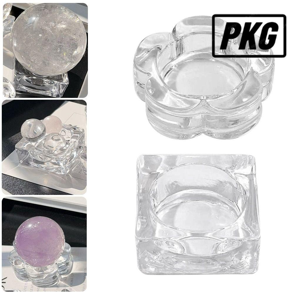ฐานลูกบอลคริสตัล REPKG, Craft Glass Sphere Holder,การถ่ายภาพ Props โปร่งใสคริสตัลบอลขาตั้งจอแสดงผลตก