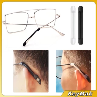 KeyMak ซิลิโคนนุ่มป้องกันลื่นซิลิโคนสวมขาแว่น แบบขาตรง กันลื่น 1 คู่ Anti-slip silicone glasses sleeve
