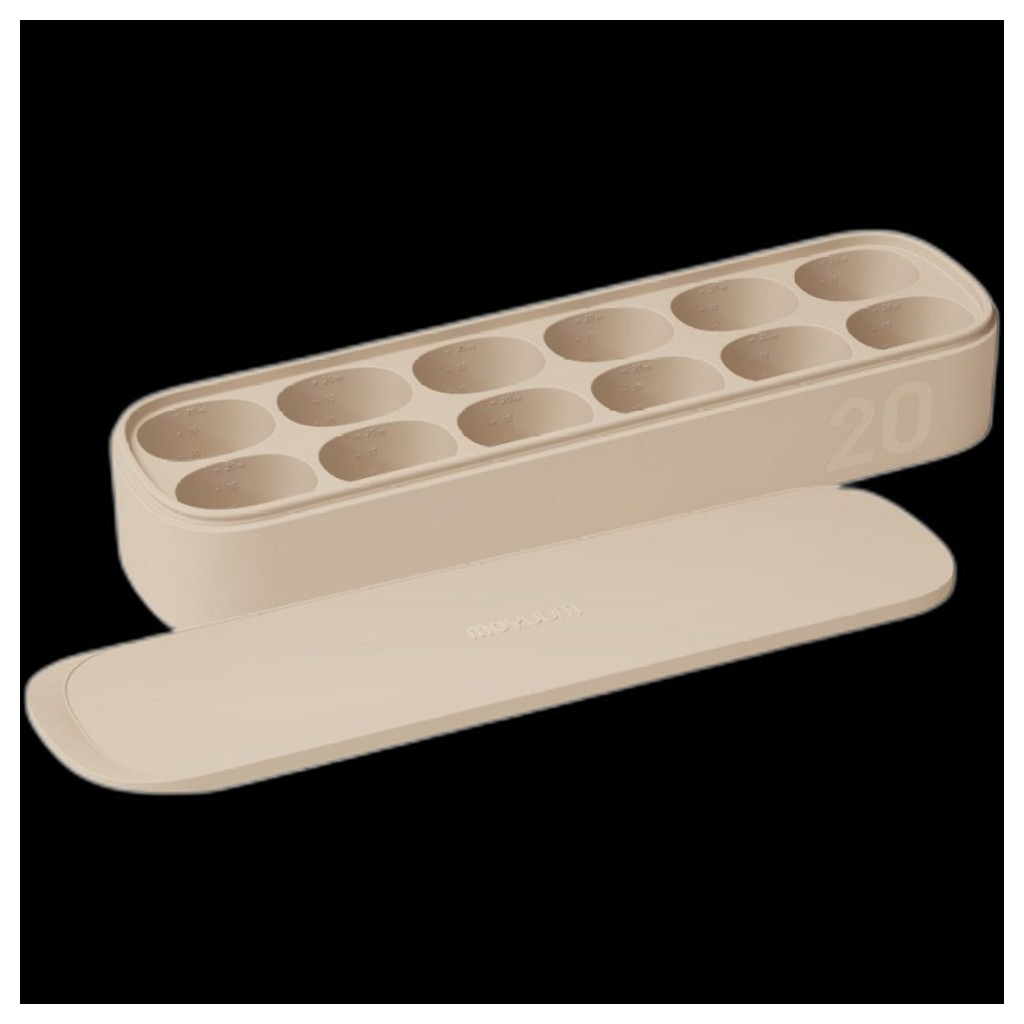 [moyum] Double-Sealed Baby Weaning Food Cube Tray 20ml x12 (สีเบจ), 240ml, 1 ชิ้น / ถาดอาหารเด็กเกาห