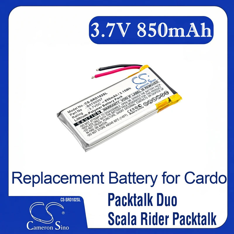 Cameron Sino เปลี่ยนแบตเตอรี่สําหรับ Cardo Packtalk Duo, Scala Rider Packtalk, SRPT0102, เหมาะกับ P/