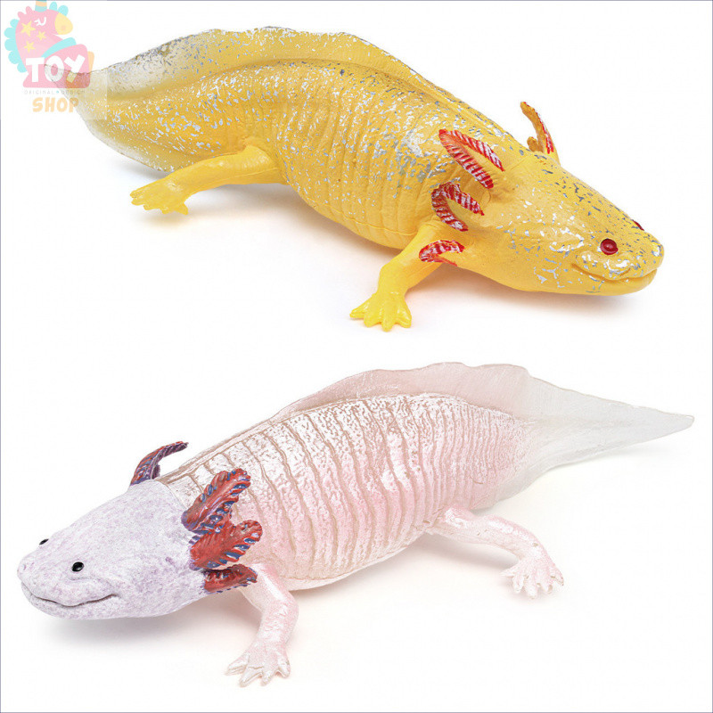 [คลังสินค้าพร้อม] จําลอง Axolotl รูปรุ่นเม็กซิกัน Salamander สมจริงสะเทินน้ําสะเทินบกขนาดเล็กสําหรับเด็กการศึกษาความรู้ความเข้าใจถึง
