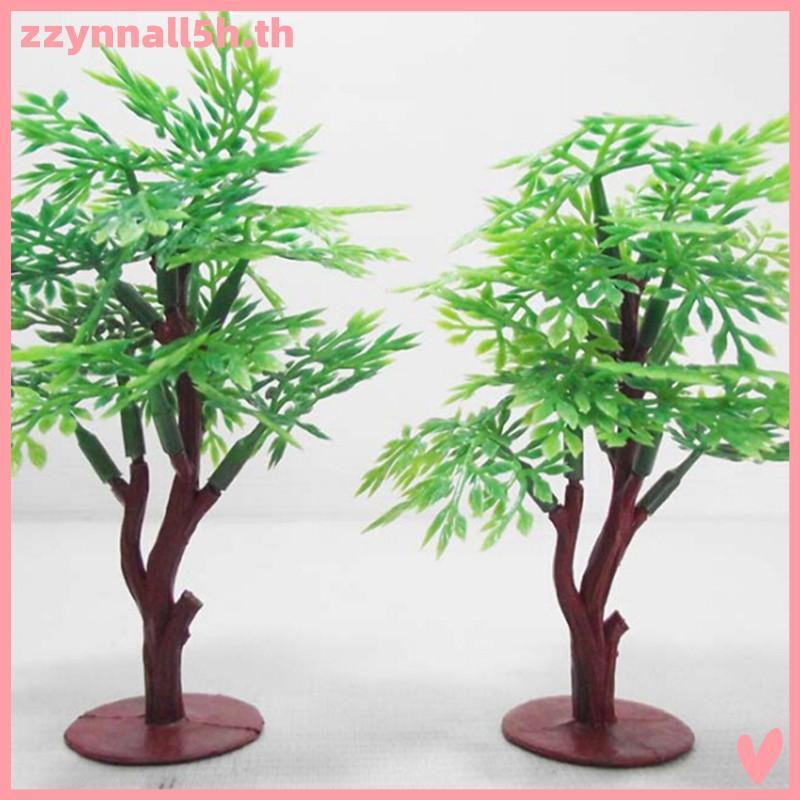 Zzynnall5h Vivid 9 ซม. Green Tree Model Train Park HO SCALE Layout Scenery Dollhouse Decor .