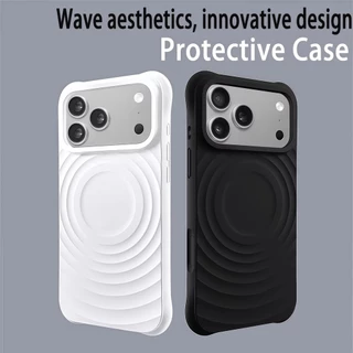 Wave Ripple รูปแบบซิลิโคนเหลวแม่เหล็กเคสโทรศัพท์สําหรับ IPhone 17 Pro Max Air 16 15 14 13 Pro Max Anti-Drop เกราะกันกระแทกปลอกนุ่ม
