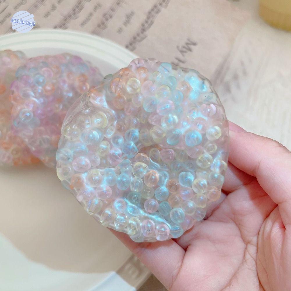 สกุชชี่ squishy ของเล่นเด็ก หรูหรา ของเล่นบีบมุก,สกุชชี่หินลูกปัด ของเล่นลูกน้อยมุก, ลูกโมจิแปลก Qingti Pulp Grape Pulp Pearl Balls ของเล่นบีบเครื่องประดับตาราง
