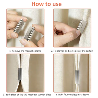 คลิปหนีบม่านแม่เหล็ก แรงดูดแน่น กันแสงรั่ว ติดตั้งง่าย ใช้กับผ้าม่านและ DIY ได้