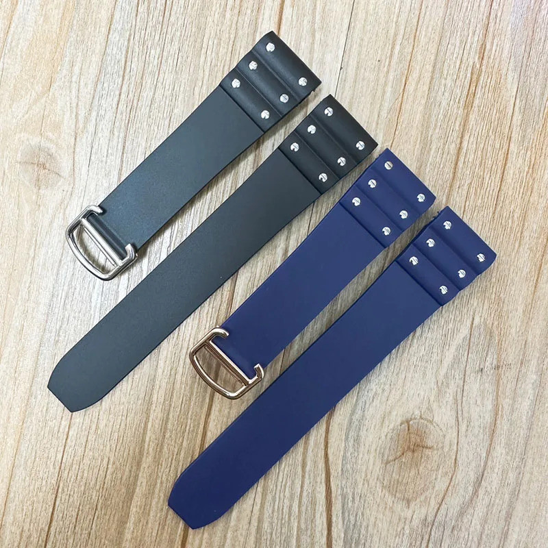 For Cartier Santos strap Silicone bracelet High quality Rubber watchband for Waterproof rubber band 