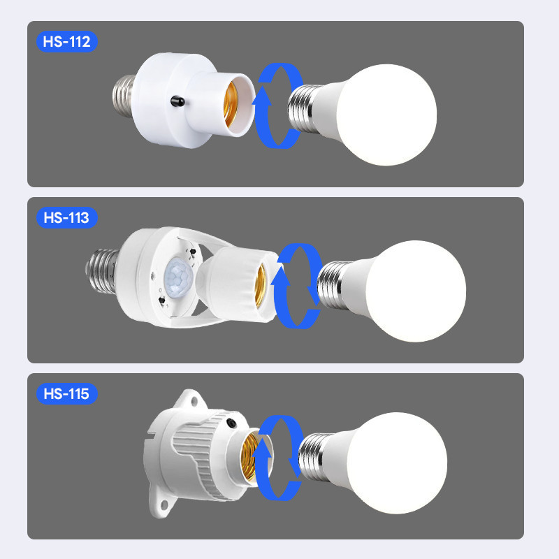 ขั้วหลอดไฟเซนเซอร์ E27 ตรวจจับการเคลื่อนไหว360องศา รูปที่ 2